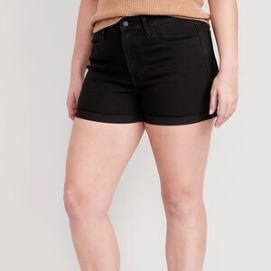 Old Navy High Rise OG Straight Black Denim Shorts Size 22